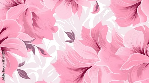 Abstract illustration of large  pink flowers in watercolor technique on white background. Print for printing