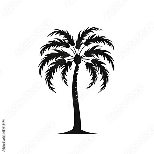 Palm Tree Icon  Coconut Trees Symbol  Tropical Plant  Palm Tree Silhouette  Generative AI Illustration