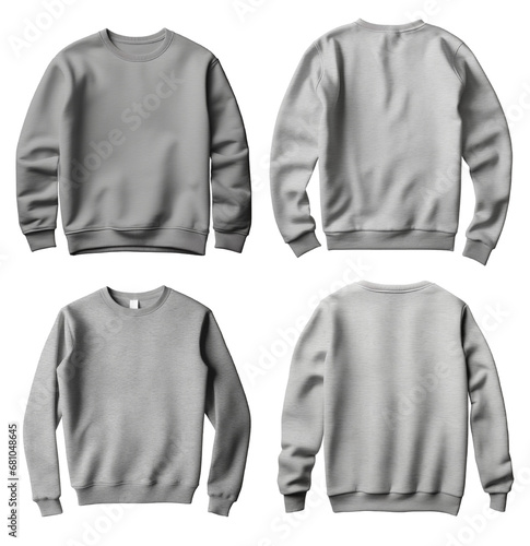 Sweatshirt grey set isolated on transparent background. 