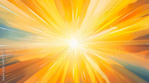 Orange Sunburst Pattern Background. Rays. Radial. Summer Banner. Vector Illustration photo