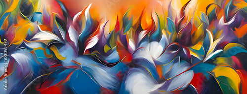 Ilustração abstrata panorâmica e colorida representando o carnaval brasileiro para usar de fundo. photo