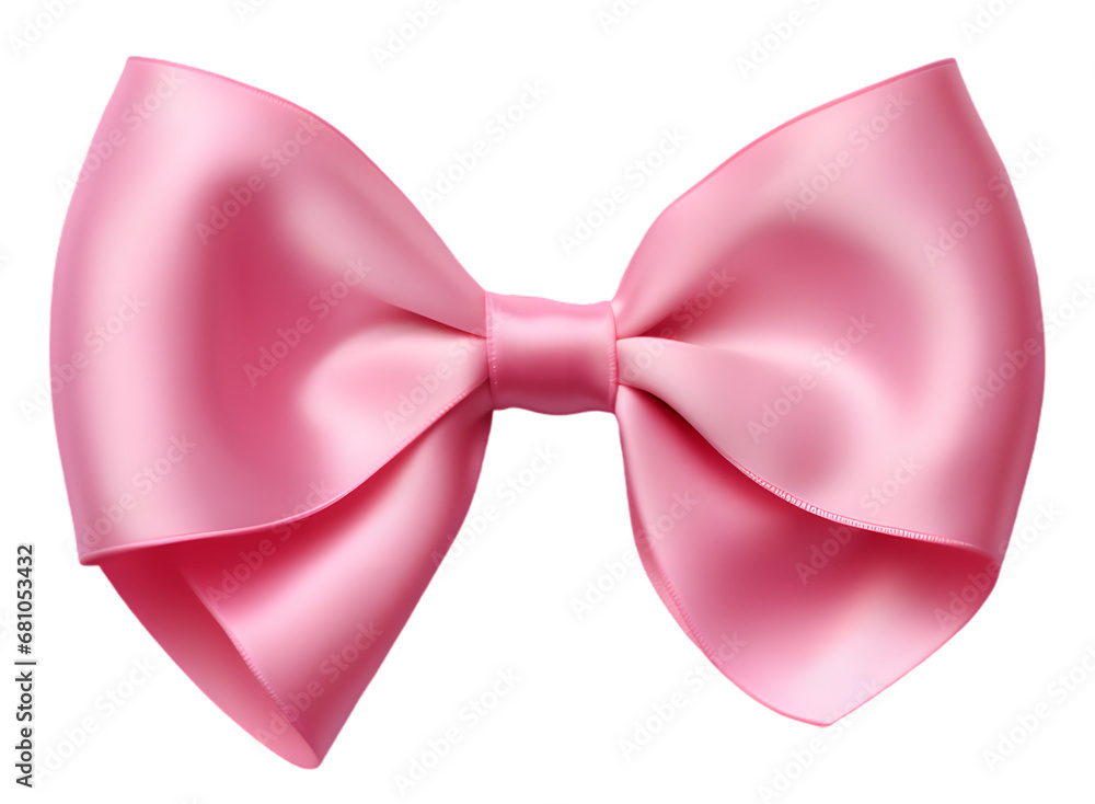 Pink bow isolated on transparent background