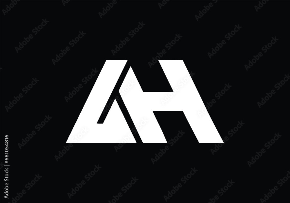 Initial monogram letter AH logo Design vector Template. AH Letter Logo Design. Initial monogram letter AH logo Design vector Template. AH Letter Logo Design.