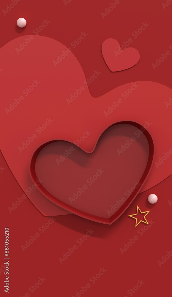 Happy Valentine's Day Background 3D Illustration