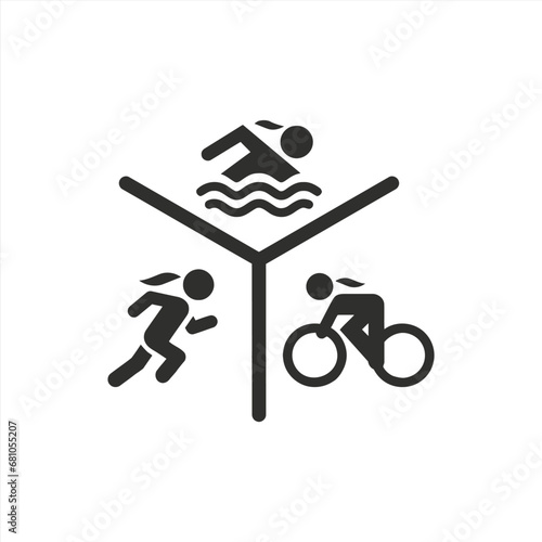 Women's Run Bike and Swim Triathlon Icon