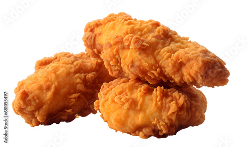 Fried chicken pieces isolated on transparent background