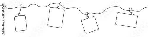 Rectangular frames icon line continuous drawing vector. One line Hanging picture frame icon vector background. Blank frame templates icon. Continuous outline of Exhibition of paintings.