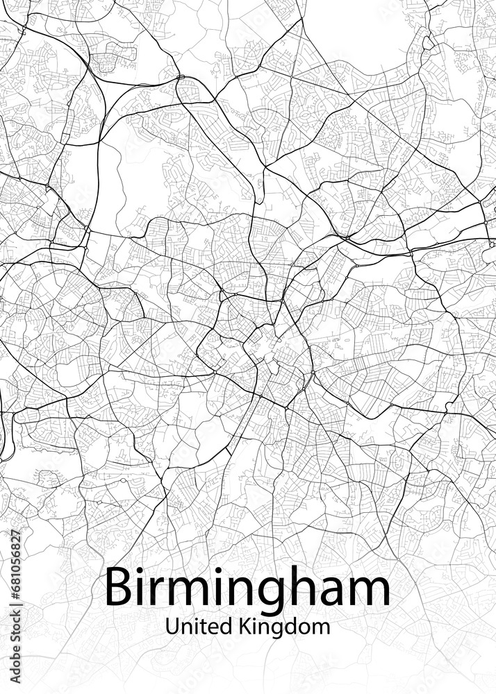 Birmingham United Kingdom minimalist map