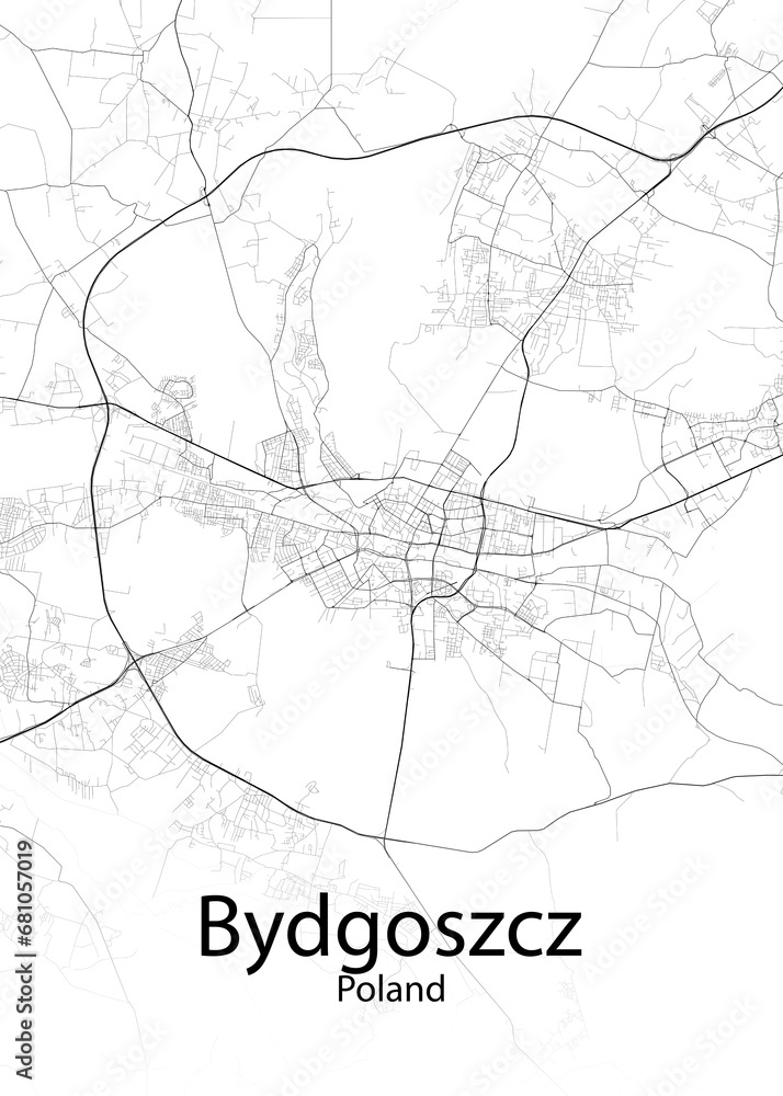 Bydgoszcz Poland minimalist map