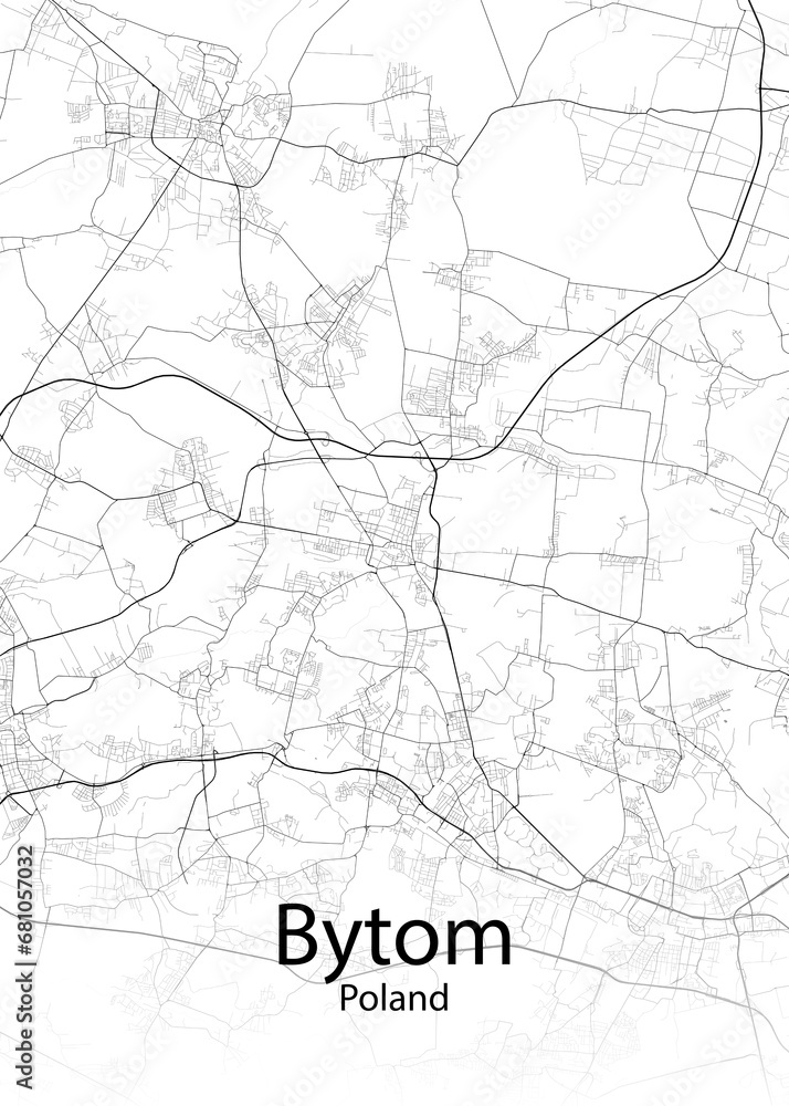 Bytom Poland minimalist map