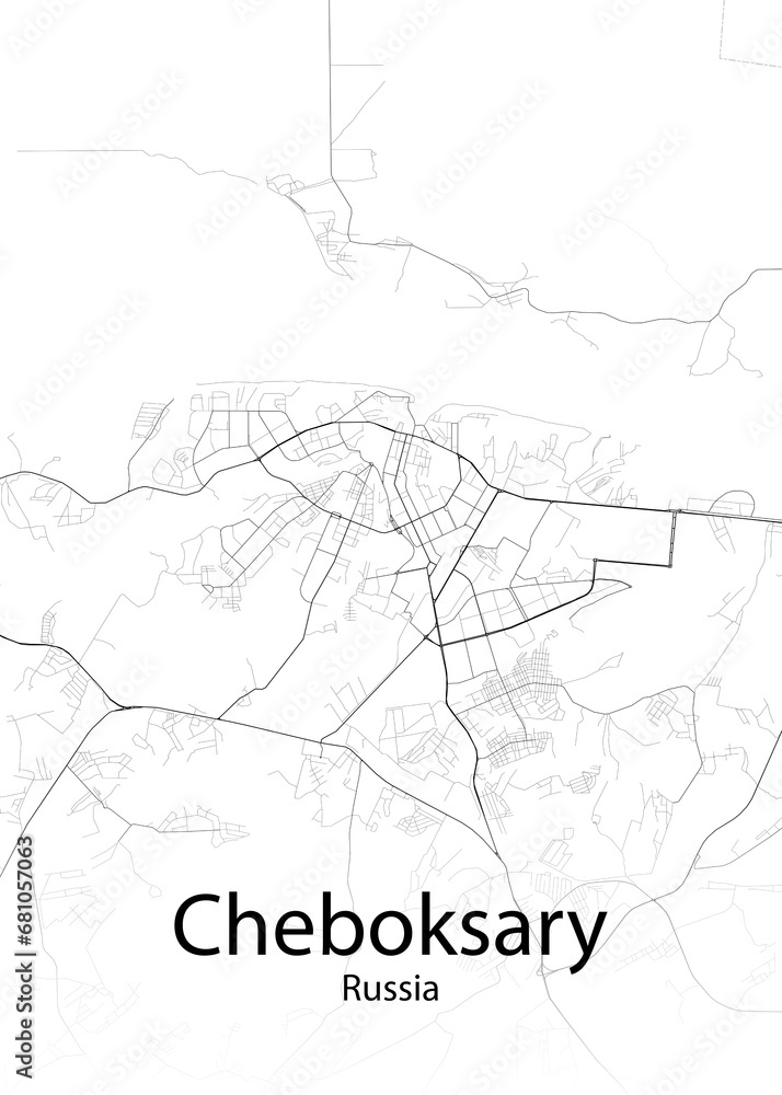 Cheboksary Russia minimalist map