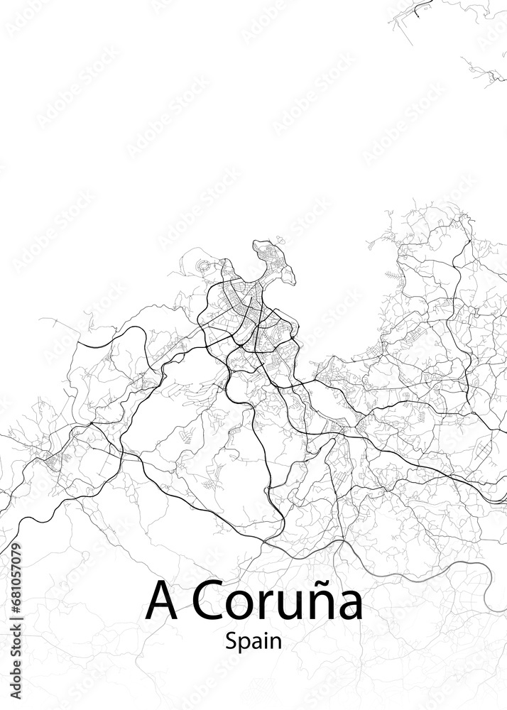 A Coruna Spain minimalist map