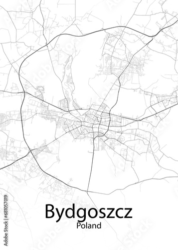 Bydgoszcz Poland minimalist map