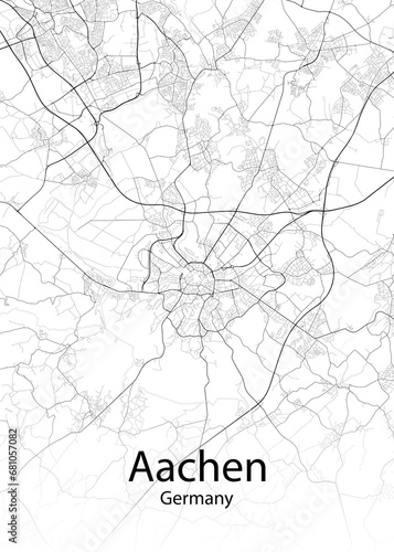 Aachen Germany minimalist map