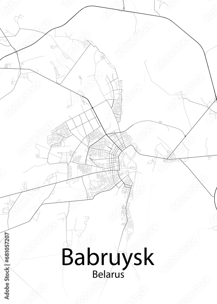 Babruysk Belarus minimalist map