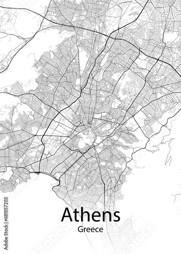 Athens Greece minimalist map