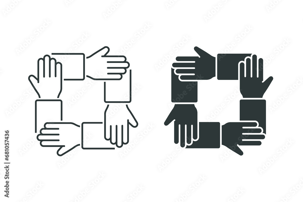 Hand sign of teamwork. Illustration vector Hand sign of teamwork. Illustration vector
