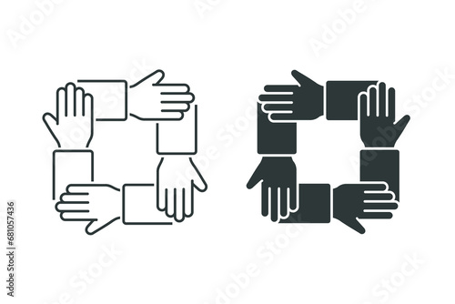 Hand sign of teamwork. Illustration vector