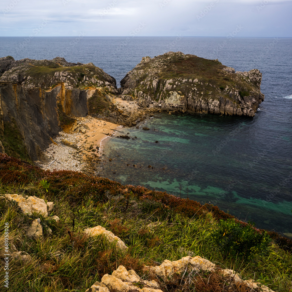 Fototapeta premium Landscape in Costa Quebrada, Cantabria, Spain