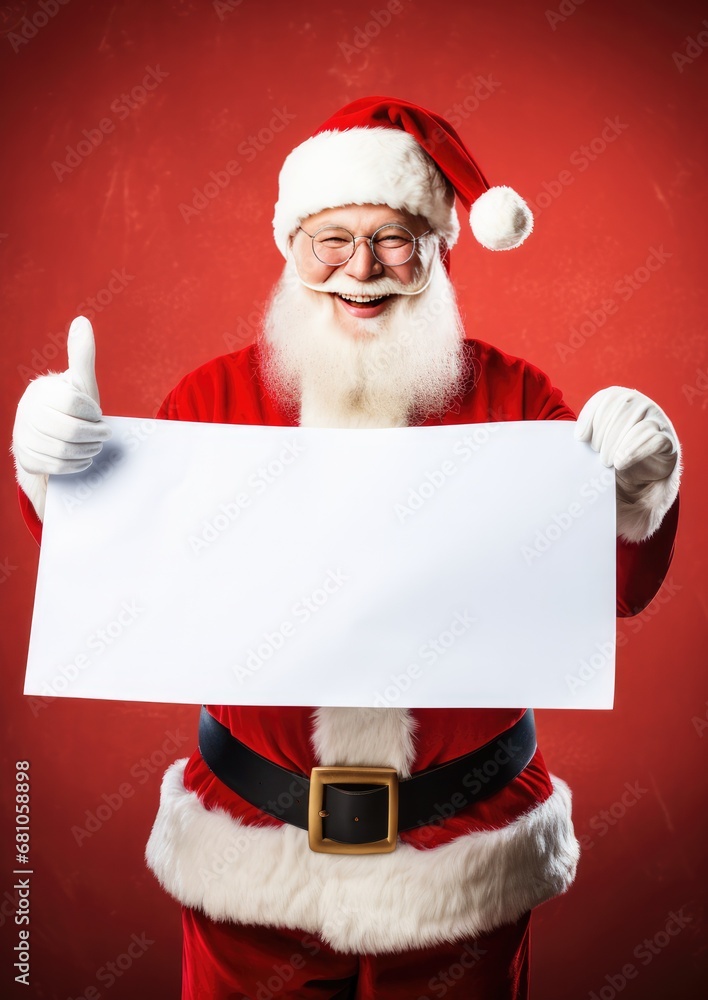 Santa Claus is holding kids wish list with copy space, christmas concept. Generative Ai. Santa Claus is holding kids wish list with copy space, christmas concept. Generative Ai.