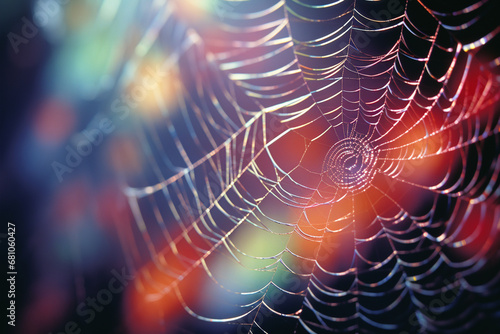 The ethereal beauty of a spider spinning its silk, the delicate strands catching the light and creating a mesmerizing pattern