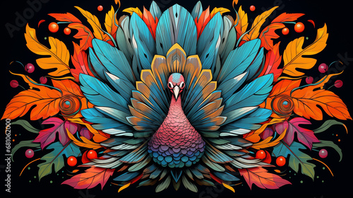Season's Gratitude: Captivating Thanksgiving Illustration, AI Generative