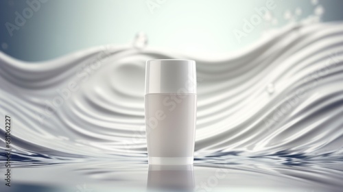 cosmetic makeup bottle lotion serum cream product with beauty fashion skincare healthcare mockup white water fresh background, product with beauty fashion skincare healthcare mockup