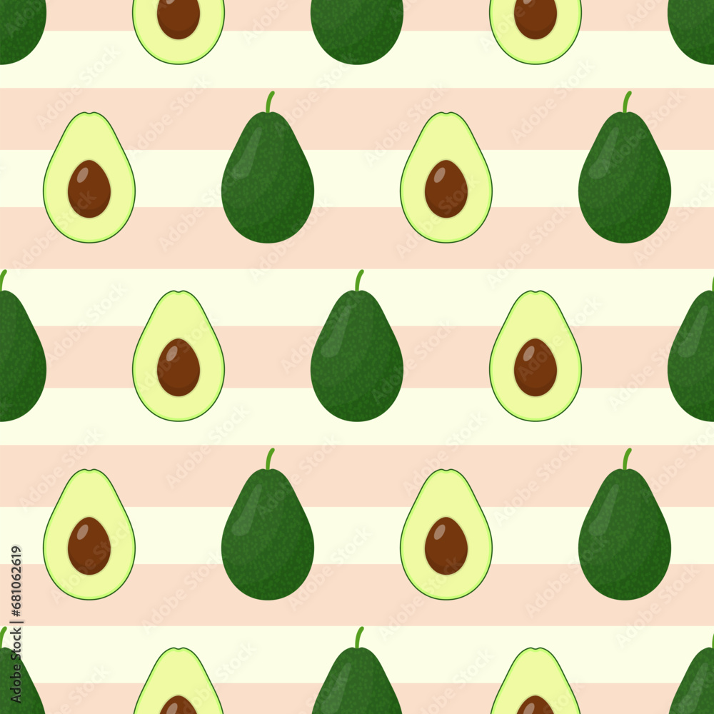 Avocado striped vector seamless pattern Avocado striped vector seamless pattern