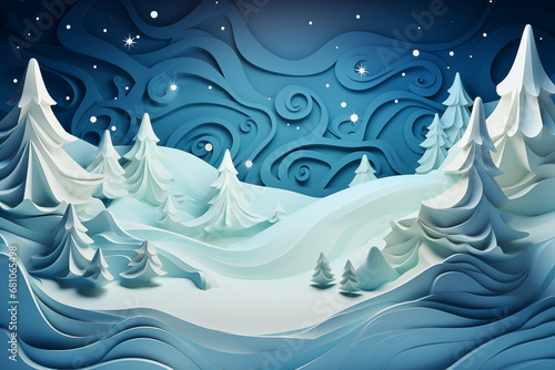 Abstract winter background with snow