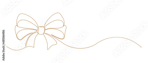 Ribbon line arts continue, gift valentine, mother day. vector isolated on white background eps 10