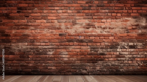Red brick background texture seamless pattern. Seamless brick masonry. Red brick wall seamless illustration background. photo