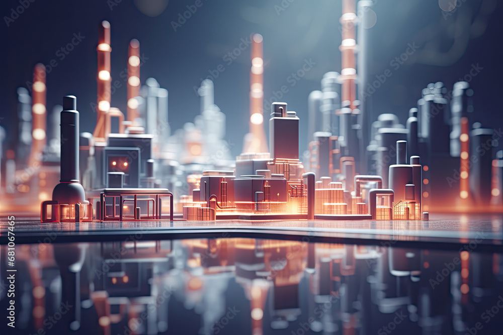 A landscape view of a factory for wallpaper, background and zoom meeting background A landscape view of a factory for wallpaper, background and zoom meeting background