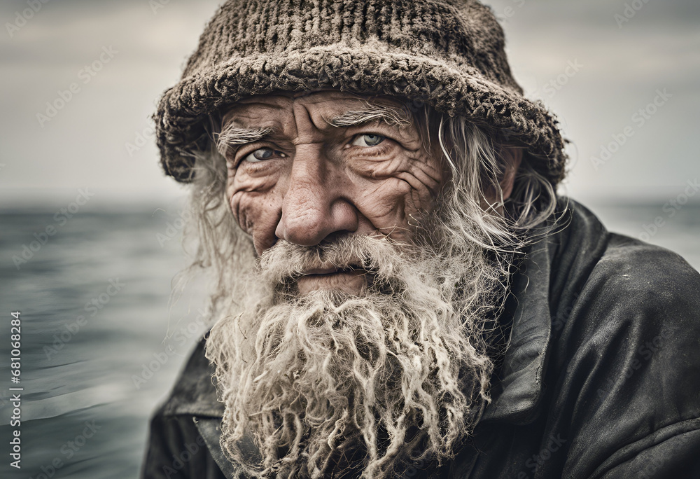 Portrait of an old man with beard Portrait of an old man with beard