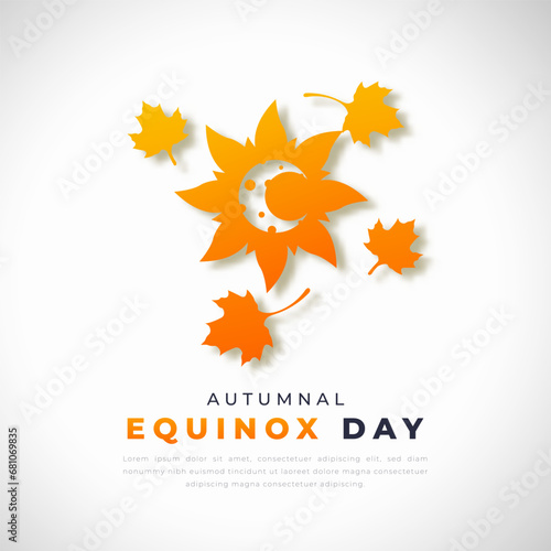 Autumnal Equinox Day Paper cut style Vector Design Illustration for Background, Poster, Banner, Advertising, Greeting Card