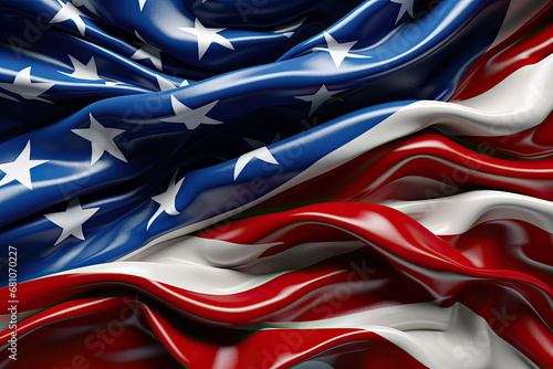 American flag for Memorial Day - 4th of July Labor Day - Independence Day 3D illustration 
