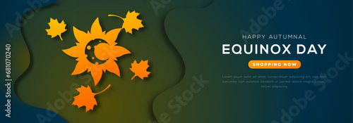 Autumnal Equinox Day Paper cut style Vector Design Illustration for Background, Poster, Banner, Advertising, Greeting Card