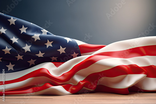 American flag for Memorial Day - 4th of July Labor Day - Independence Day 3D illustration 