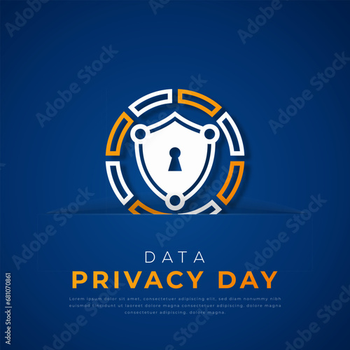 Data Privacy Day Paper cut style Vector Design Illustration for Background, Poster, Banner, Advertising, Greeting Card