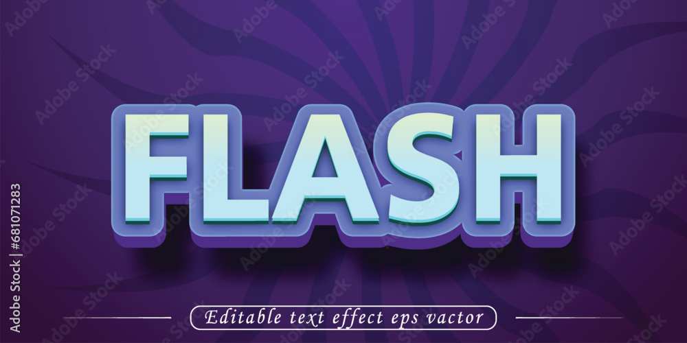 Flash blue color Editable 3d Text effect eps vactor