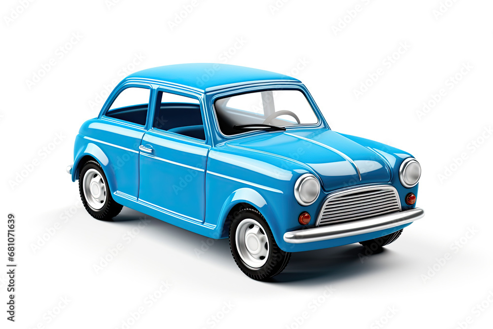 3D object of a retro car on white background