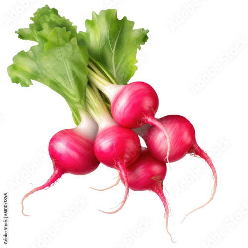 Red radish vegetable on transparent background photo