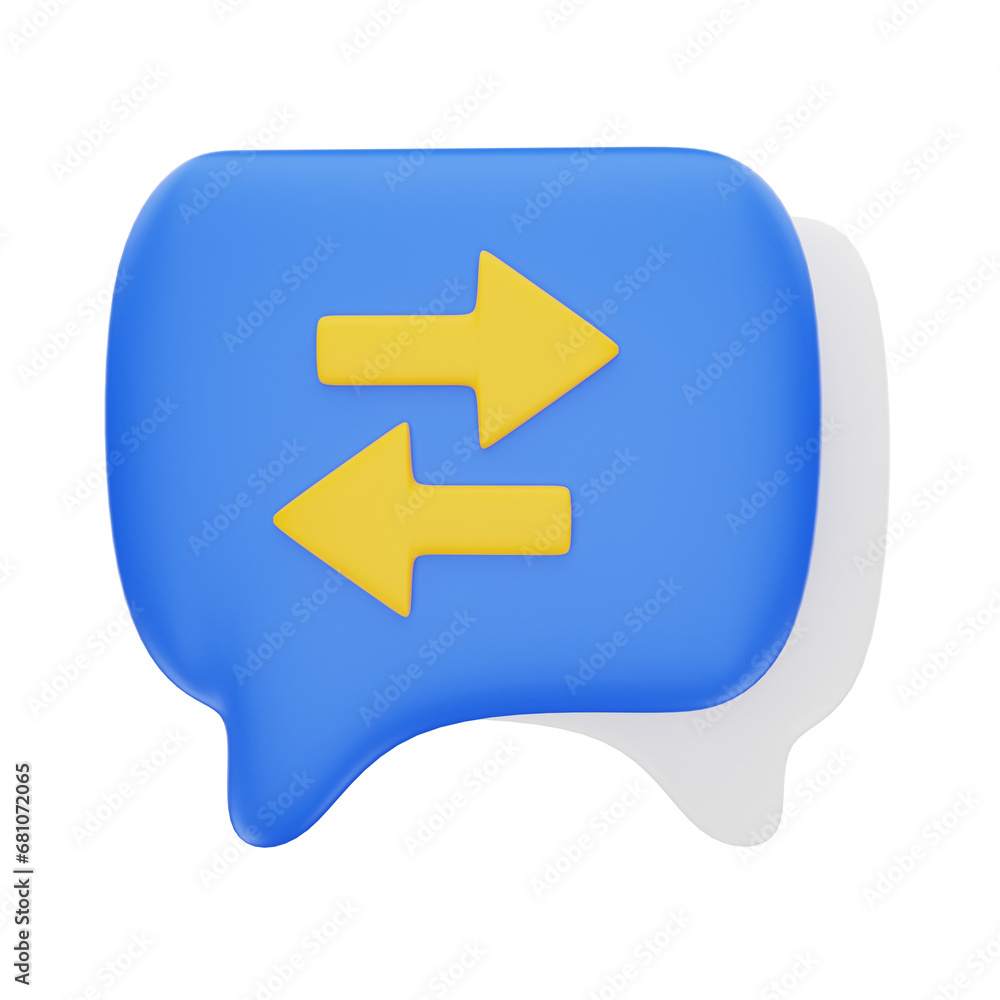 3d rendering Chat Transfer icon object 3d rendering Chat Transfer icon object