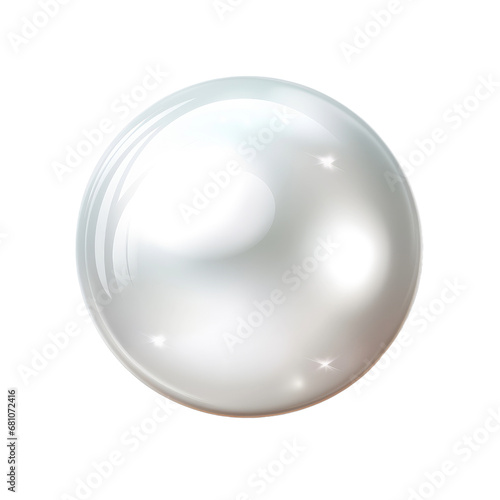 Big white pearl isolated on transparent background