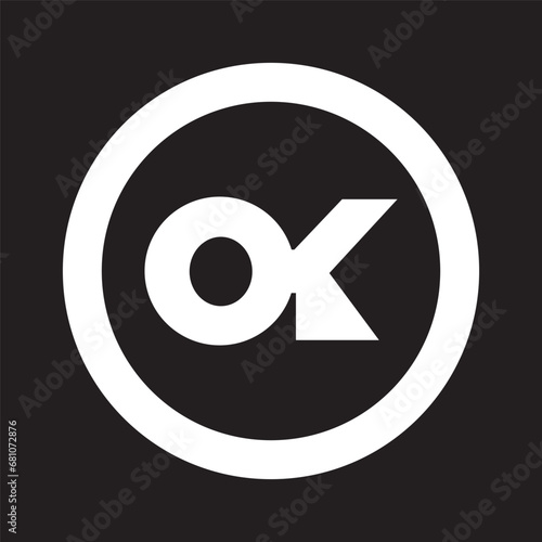 Creative letter OK logo design,OK modern letter logo design concept,OK logo mark