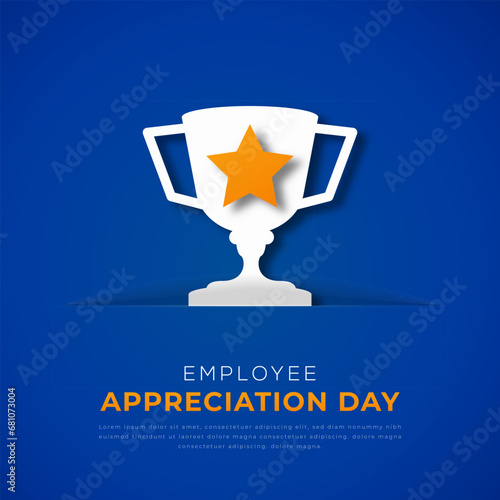 Employee Appreciation Day Paper cut style Vector Design Illustration for Background, Poster, Banner, Advertising, Greeting Card