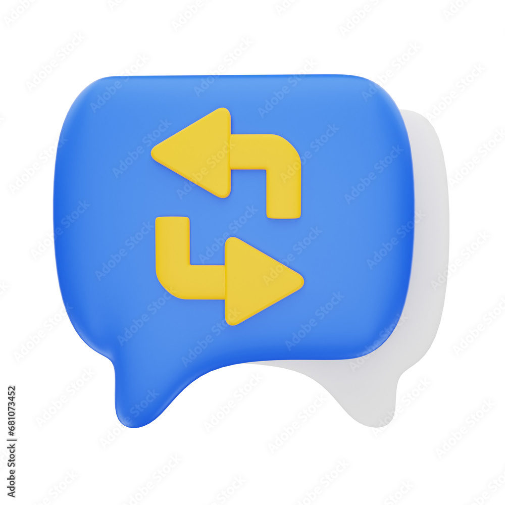 3d rendering Chat restore icon object 3d rendering Chat restore icon object