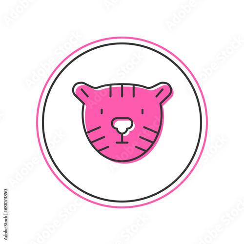 Filled outline Tiger head icon isolated on white background. Vector