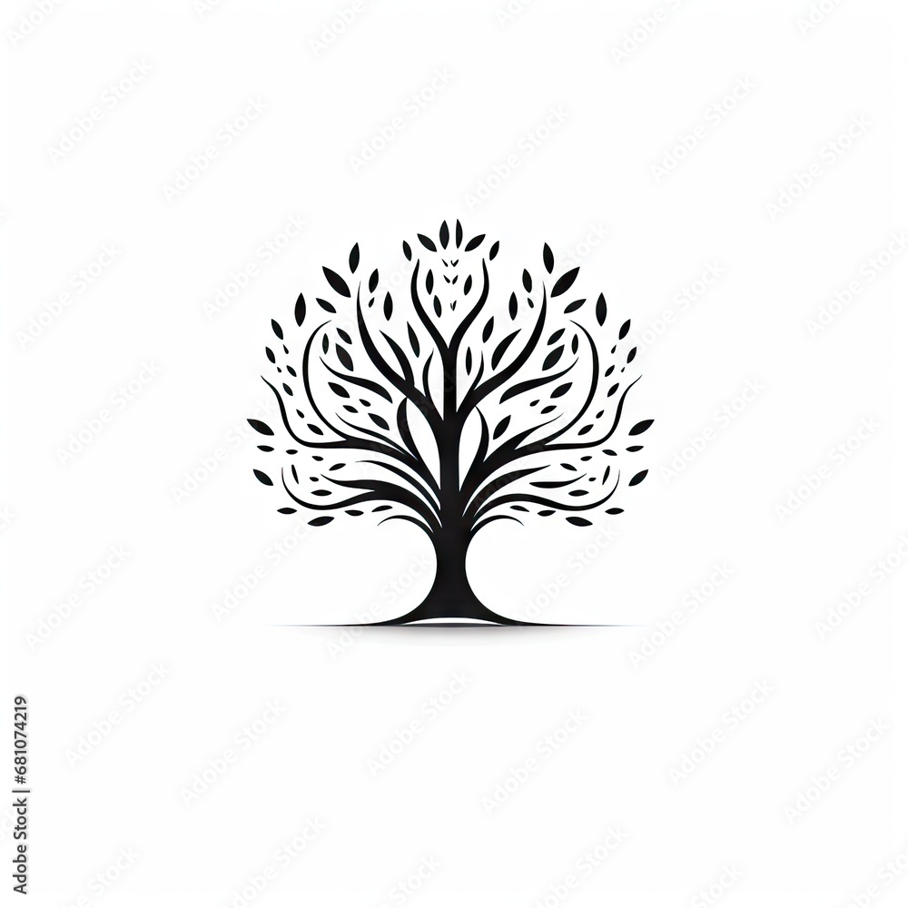 Tree Icon, Minimal Tree Symbol, Eco Bio Logo, Organic Ecology Design ...