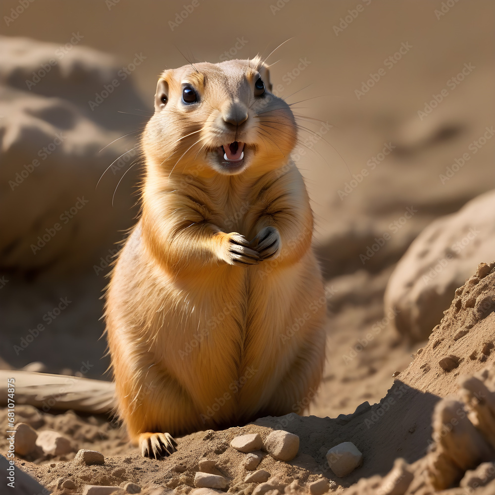 Fototapeta premium cute marmot in the mountains