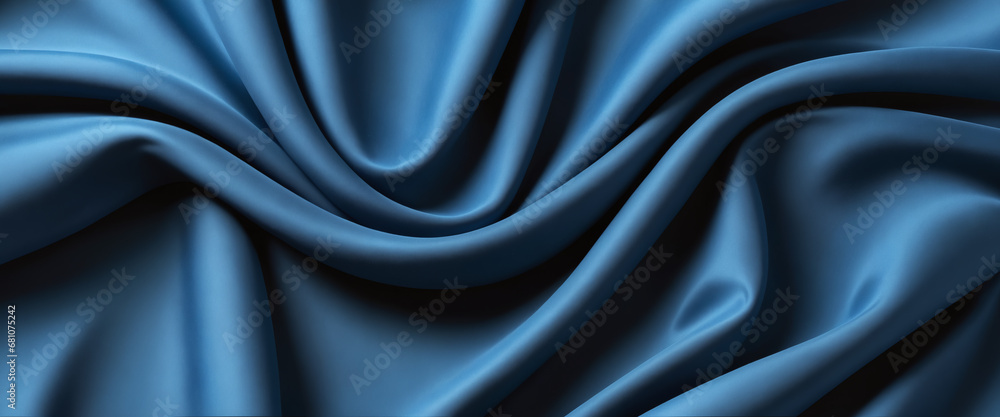 Abstract background of blue crumpled fabric. Cloth with folds. Colorful illustration. Generative AI Abstract background of blue crumpled fabric. Cloth with folds. Colorful illustration. Generative AI